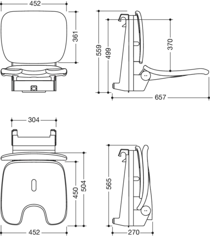 Einhängesitz „Serie 802 LifeSystem“ in Signalweiß glänzend / Signalweiß matt Einhängesitz „Serie 802 LifeSystem“ in Signalweiß glänzend / Signalweiß matt