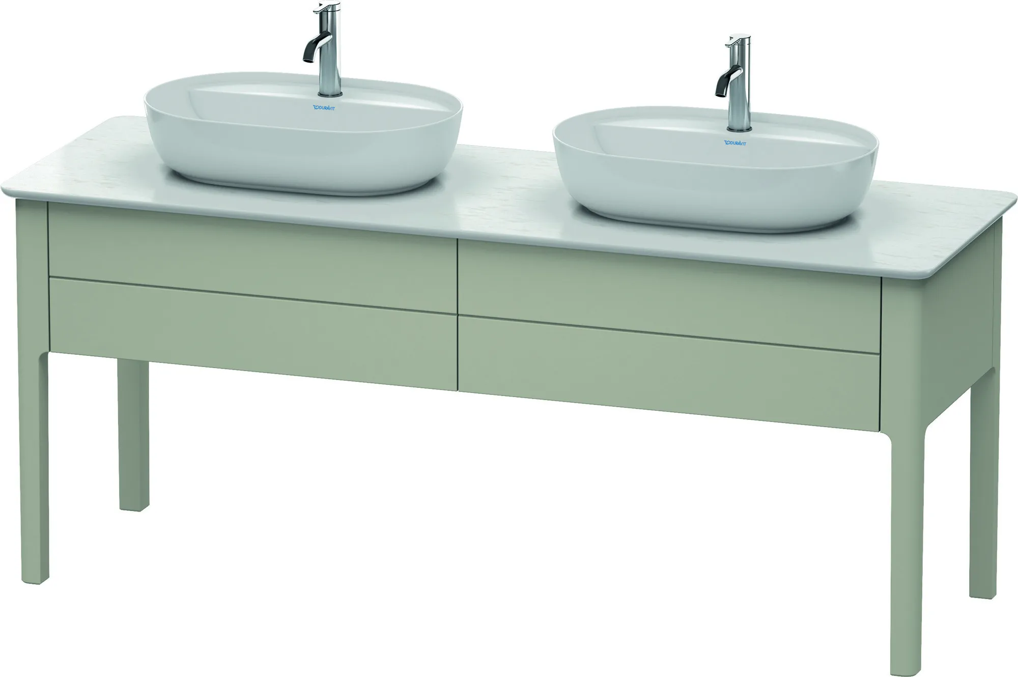 Duravit Waschtischunterschrank bodenstehend „Luv“ 173,3 × 74,3 × 57 cm Taupe Seidenmatt