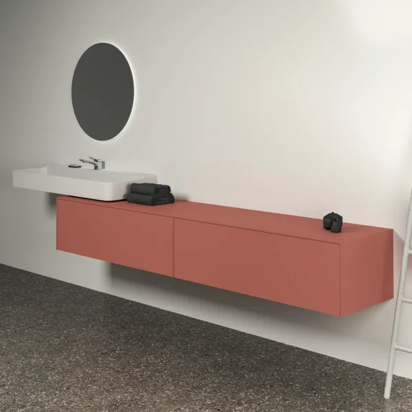 Ideal Standard Waschtischunterschrank „Conca“ 238,7 × 37 × 50,5 cm Sunset matt lackiert Ideal Standard Waschtischunterschrank „Conca“ 238,7 × 37 × 50,5 cm Sunset matt lackiert