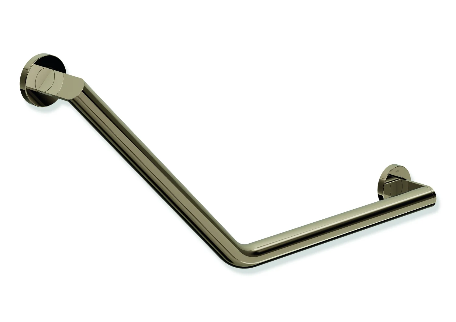 HEWI Winkelgriff System 900, Edelstahl PVD bronze glänzend, Achsmaße 400 mm x 400 mm, Winkel 135°, Durchmesser 32 mm