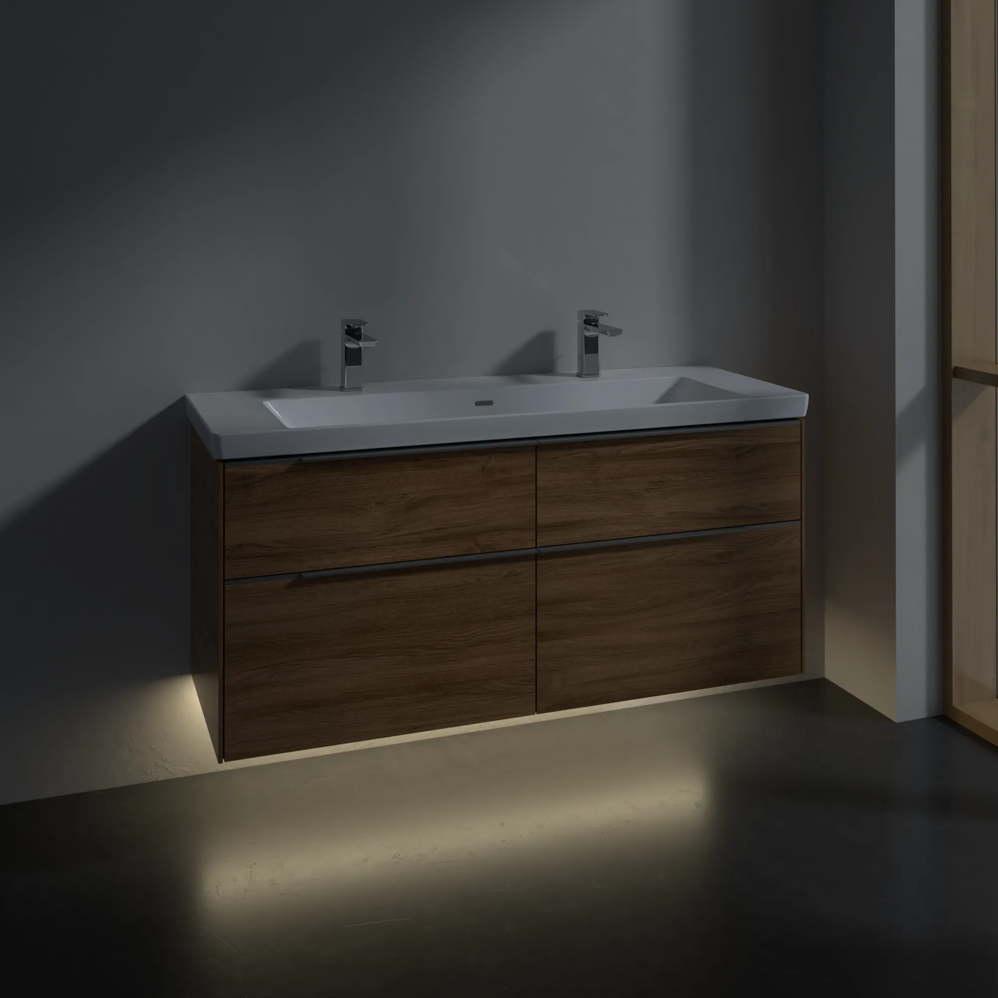 Villeroy & Boch Waschtischunterschrank „Subway 3.0“ für Schrankwaschtisch 1272 × 576 × 478 mm Kansas Oak, für Becken mittig