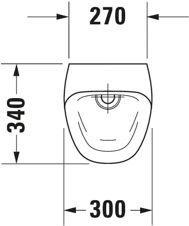 Urinal DuraStyle Dry, wasserlos Abgang waagerecht, GV, ohne Fliege, weiß