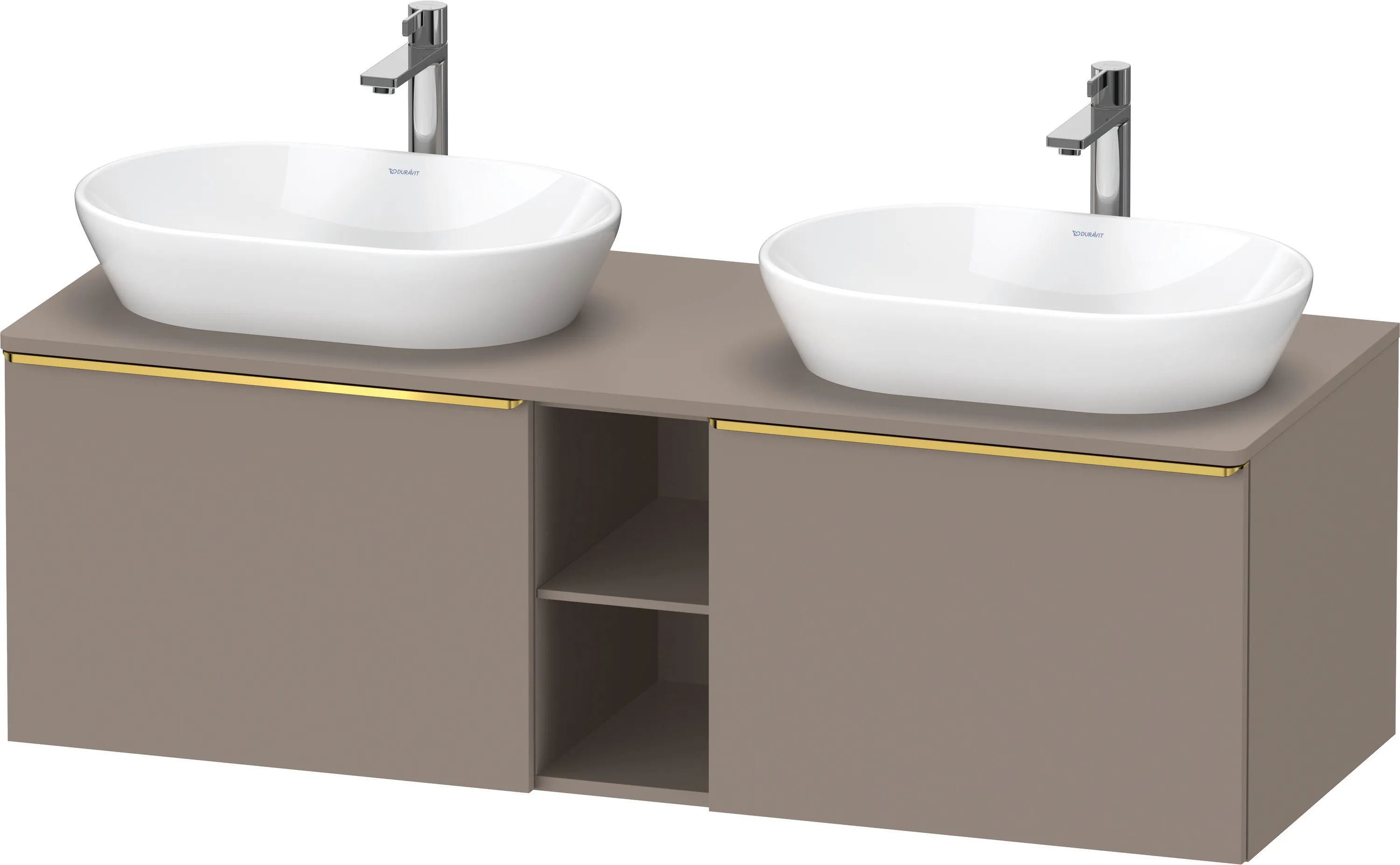 Duravit Waschtischunterschrank wandhängend „D-Neo“ 140 × 45,9 × 55 cm Basalt Matt