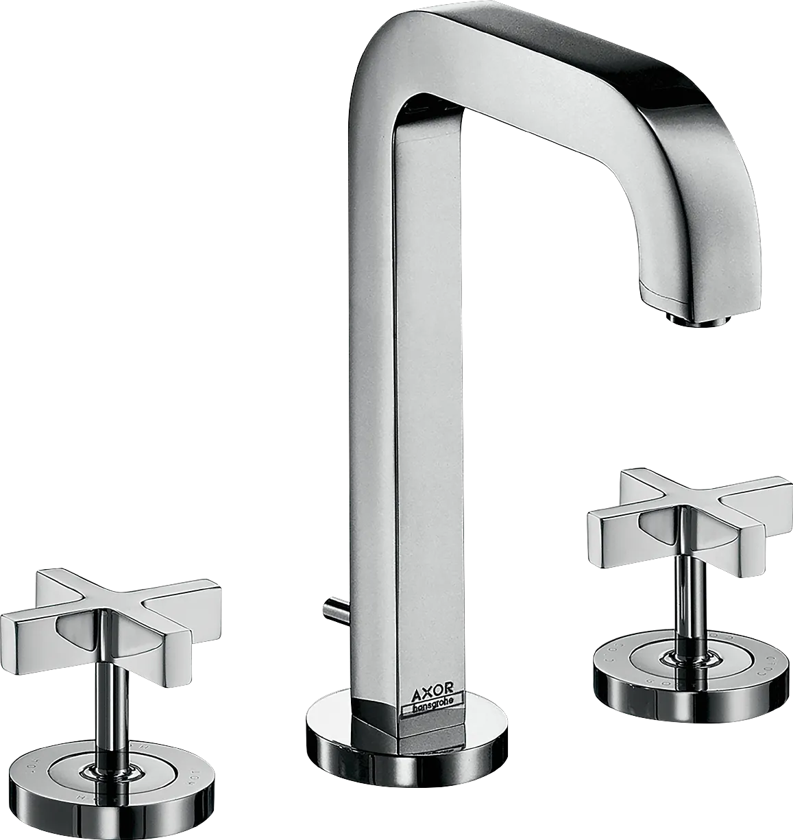 Hansgrohe AXOR Citterio 3-Loch Waschtischarmatur 170 mit Auslauf 140 mm, Kreuzgriffen, Rosetten und Zugstangen-Ablaufgarnitur, Chrom Hansgrohe AXOR Citterio 3-Loch Waschtischarmatur 170 mit Auslauf 140 mm, Kreuzgriffen, Rosetten und Zugstangen-Ablaufgarnitur, Chrom