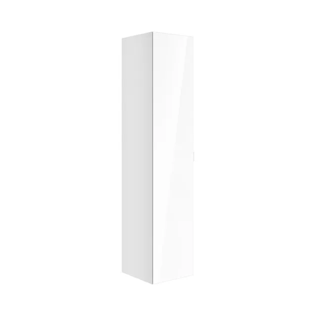 KEUCO Hochschrank „Edition 11 Art“ Weiß (Glas), Weiß (Lack, seidenmatt), Anschlag links 400 × 1800 × 360 mm