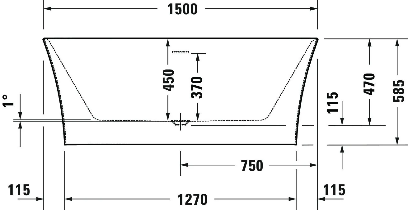 Duravit Badewanne „DuraSenja“ vorwand oval 1500 × 750 mm, mittig in Weiß Duravit Badewanne „DuraSenja“ vorwand oval 1500 × 750 mm, mittig in Weiß