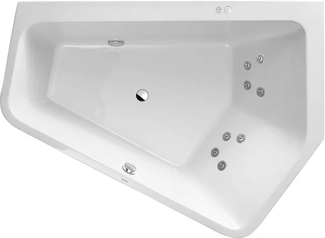 Duravit Whirlwanne „Paiova 5“ fünfeck 1900 × 1400 mm, rechts mit Jet-System, in Weiß Duravit Whirlwanne „Paiova 5“ fünfeck 1900 × 1400 mm, rechts mit Jet-System, in Weiß