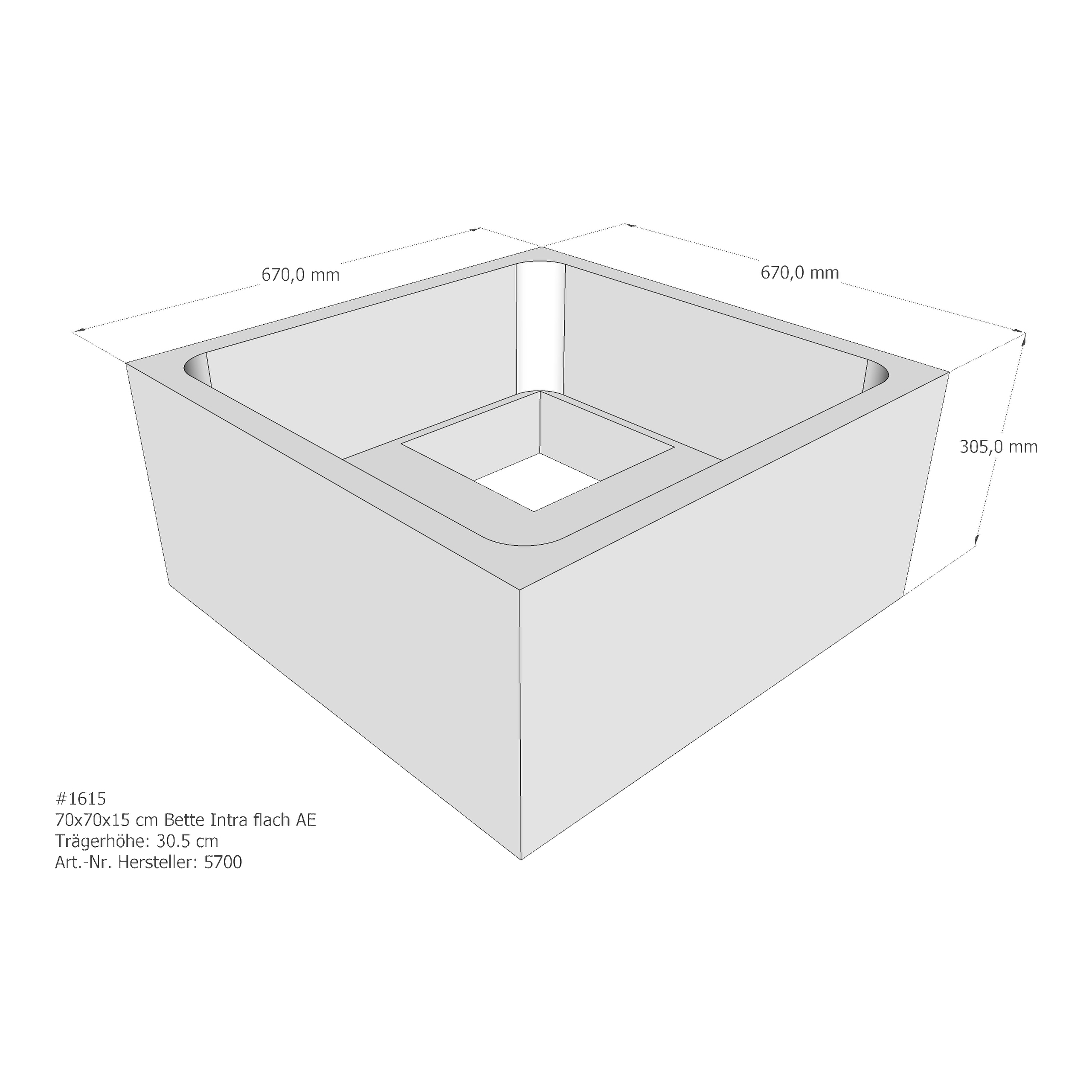 Duschwannenträger für Bette Quinta (flach/Intra) 70 × 70 × 15 cm Duschwannenträger für Bette Quinta (flach/Intra) 70 × 70 × 15 cm