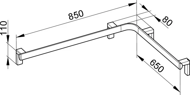 KEUCO Dusch- und Wannenhandlauf „Axess“ 60 cm Ausführung in Schwarz (matt)
