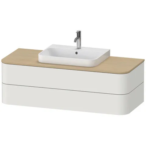 Duravit Waschtischunterschrank wandhängend „Happy D.2 Plus“ 130 × 40,8 × 55 cm Nordic Weiß Seidenmatt