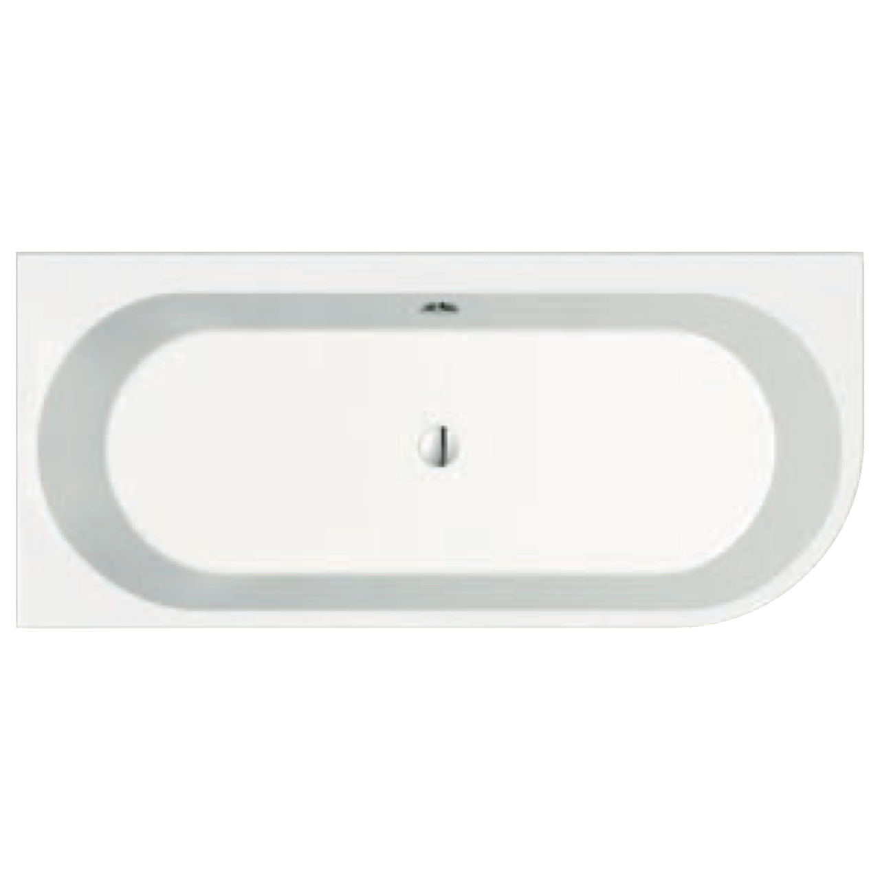 repaBAD Badewanne „Livorno Oval“ freistehend oval 165 × 75 cm, Mittelablauf in Weiß