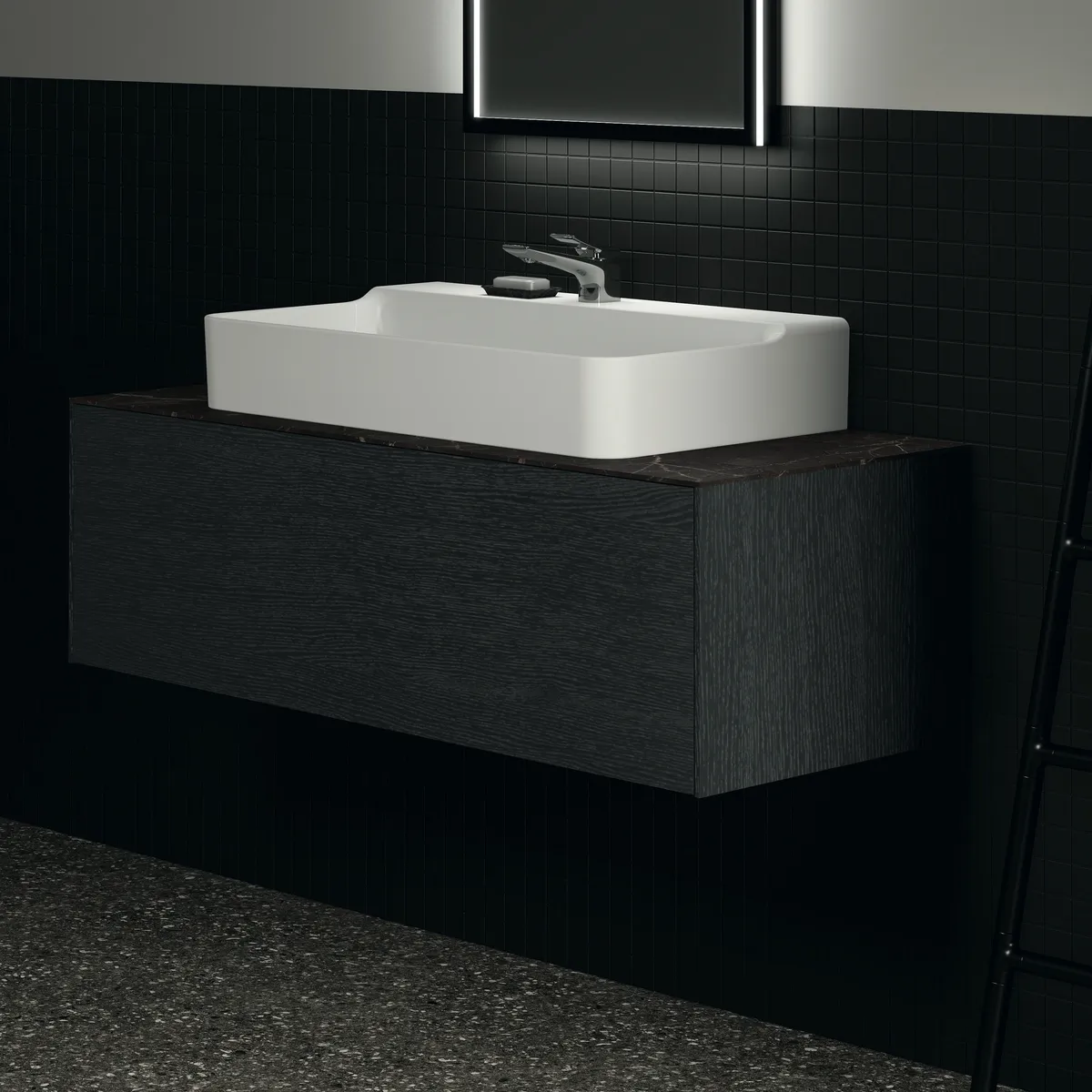 Ideal Standard Waschtischunterschrank „Conca“ 120 × 36 × 50,5 cm Eiche geflammt Furnier