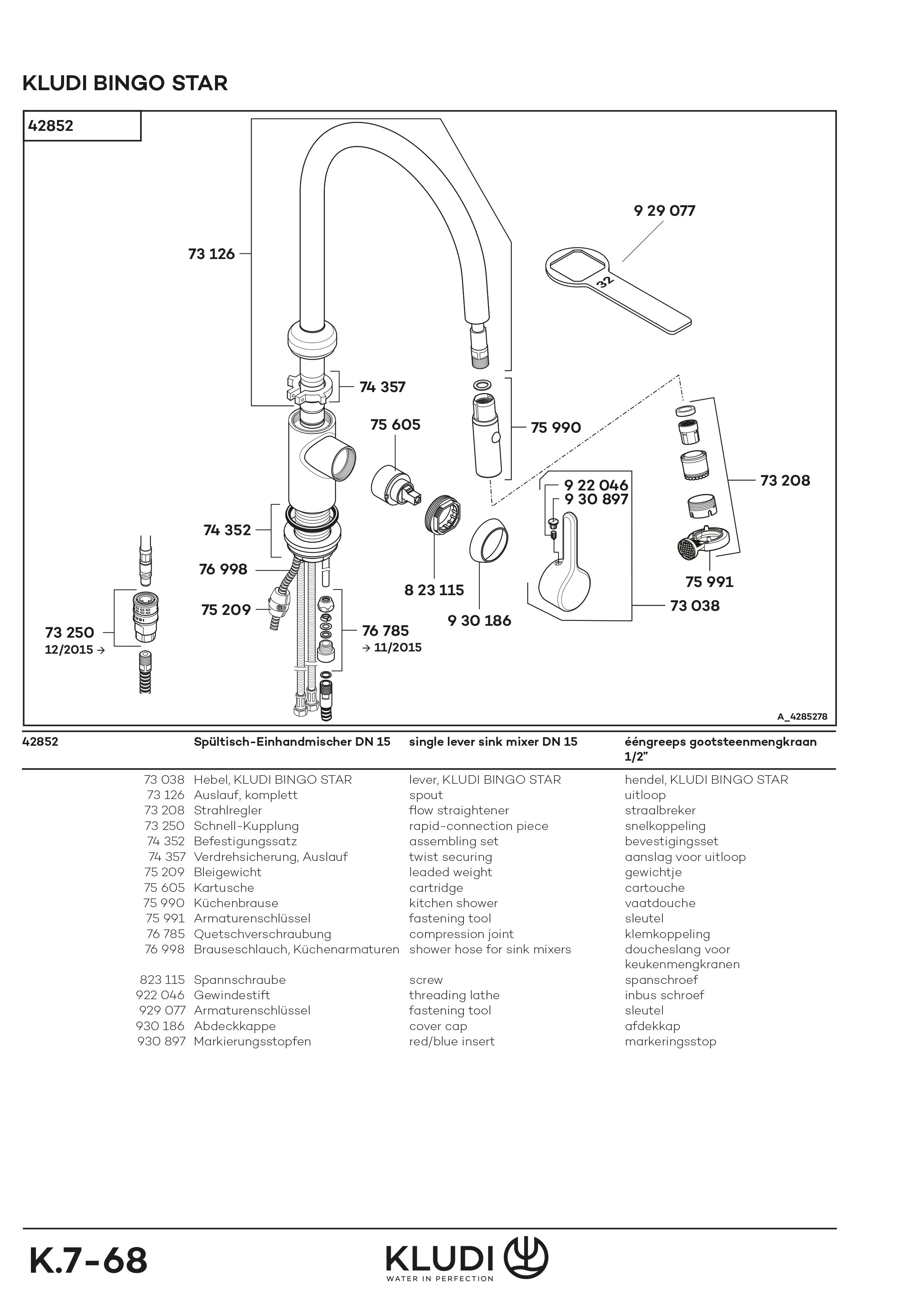 BINGO STAR Spültisch EHM DN 15 herausziehbare Brause chrom BINGO STAR Spültisch EHM DN 15 herausziehbare Brause chrom