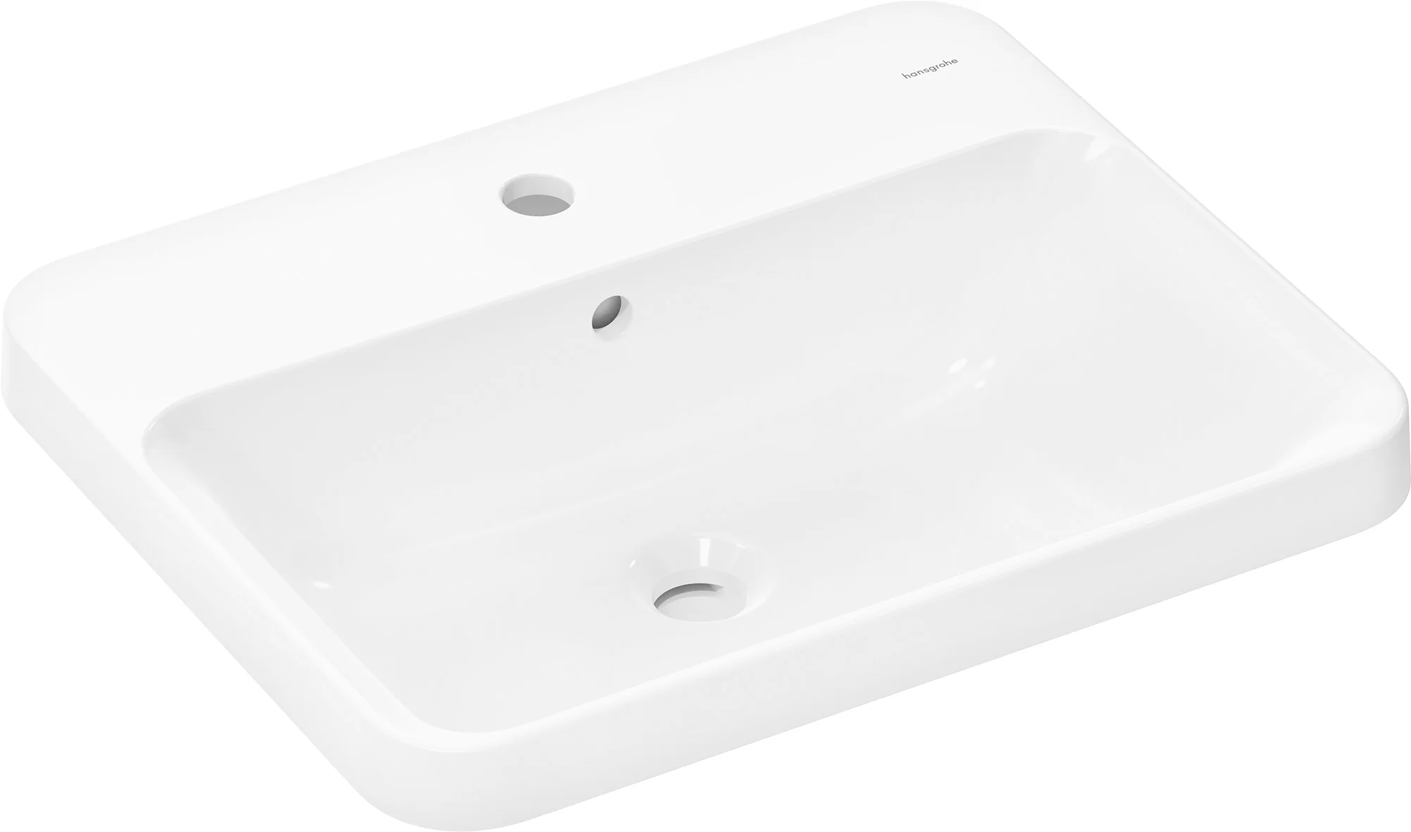 Hansgrohe Einbauwaschtisch Xuniva Q, weiß, 550x450 mm mit Hahnloch und Überlauf, SmartClean, glänzend Hansgrohe Einbauwaschtisch Xuniva Q, weiß, 550x450 mm mit Hahnloch und Überlauf, SmartClean, glänzend