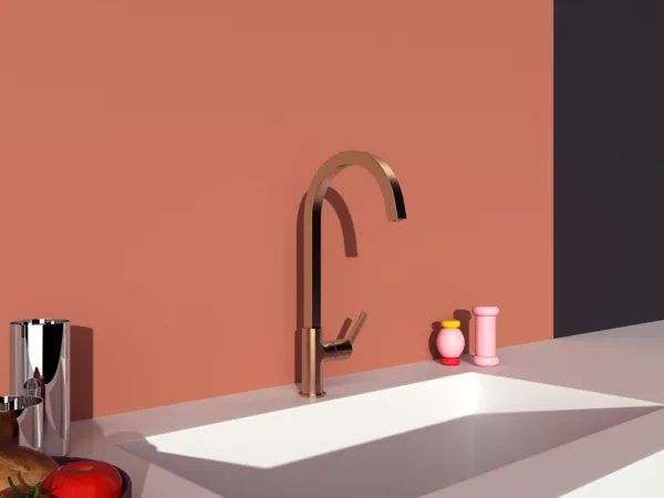 Küchenarmatur Gusto Ausladung 204mm eckiger Auslauf Brushed Gold Küchenarmatur Gusto Ausladung 204mm eckiger Auslauf Brushed Gold