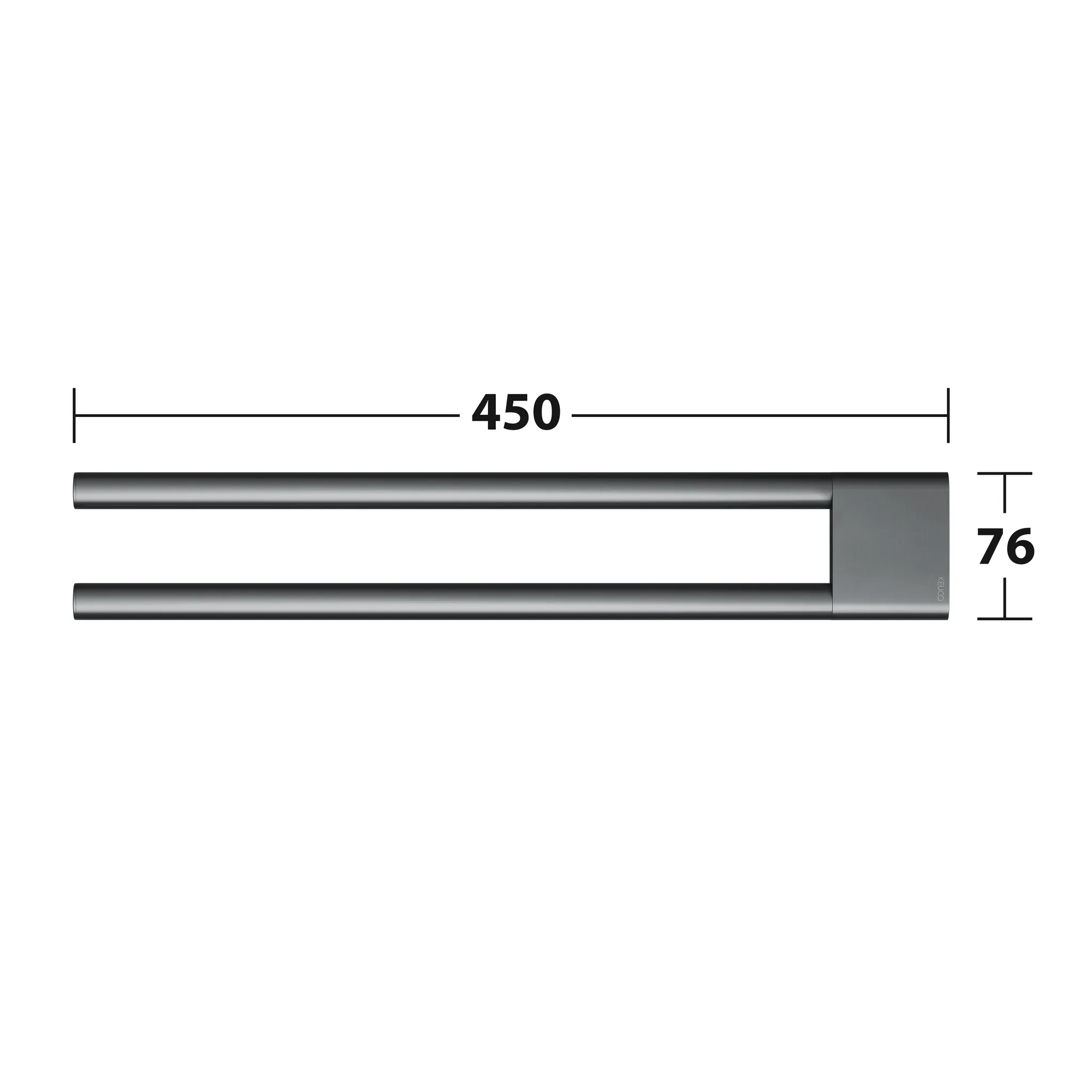 Edition 400 Handtuchhalter 450 mm Schwarzchrom gebürstet Handtuchhalter Edition 400 11518,fest 2-tlg., 450 mm, Schwarzchrom gebürstet