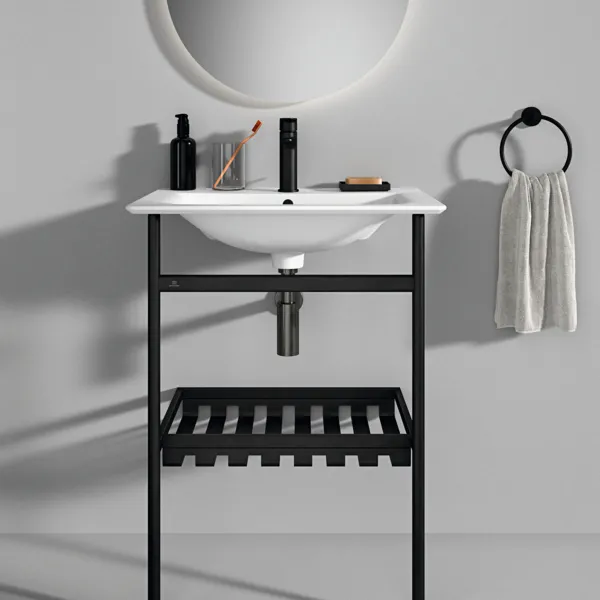 Waschbecken „ConnectAir“ 64 × 46 × 16,5 cm, Hahnlochposition mittig in Weiß Waschbecken „ConnectAir“ 64 × 46 × 16,5 cm, Hahnlochposition mittig in Weiß