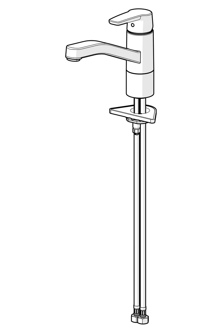 Hansa HansaPOLO Küchenarmatur EHM 5148, Standmontage, Einhebelmischer, Chrom