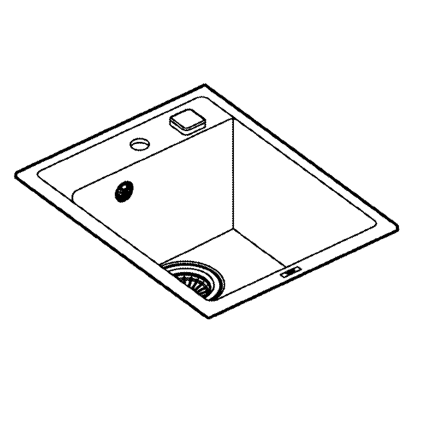 Kompositspüle K700 31650, Modell: K700 50-C 40/50 1.0, Montageart: Standard-Einbauspüle, Maße: 400 x 500 mm, 1 Becken: 340 x 370 x 200 mm, granit schwarz