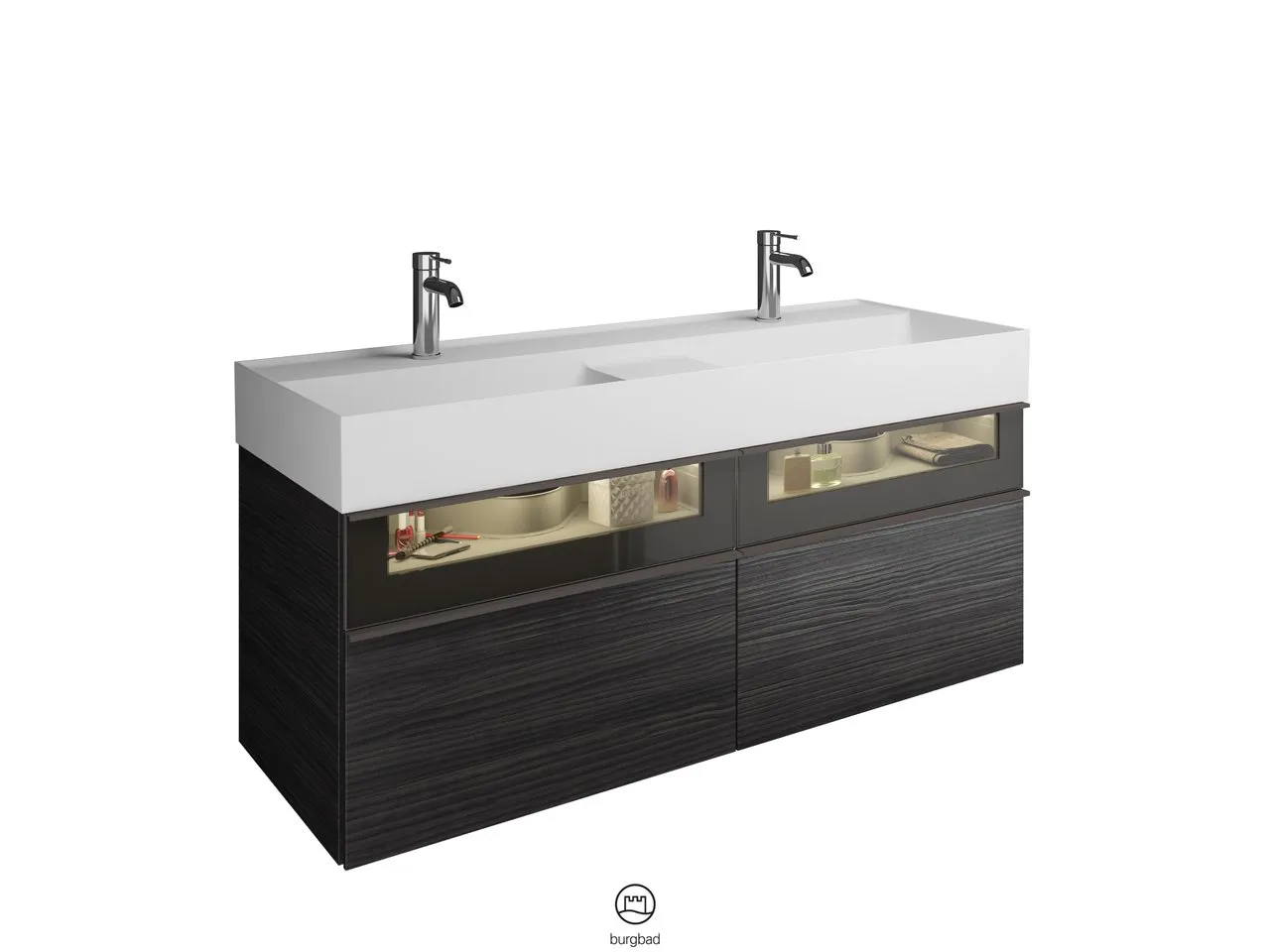 burgbad Badmöbelset „Yumo“ in Kieselgrau Matt burgbad Badmöbelset „Yumo“ in Kieselgrau Matt