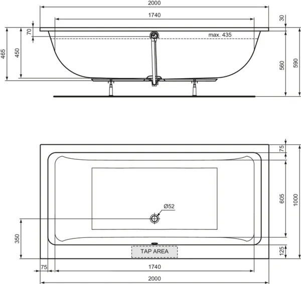 Ideal Standard Badewanne „LaDolceVita“ 100 × 200 cm Ideal Standard Badewanne „LaDolceVita“ 100 × 200 cm