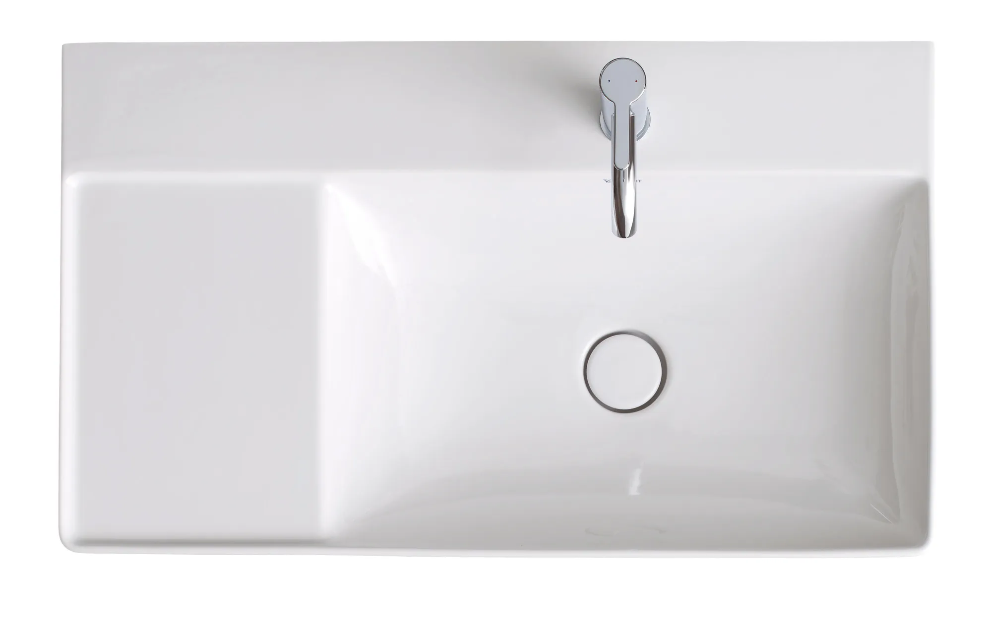 Wandwaschtisch „DuraSquare“, ohne Überlauf, Hahnlochposition mittig Becken: rechts / Größe: 80 × 47 cm / Hahnlochbohrung: mit 1×1 Hahnlochbohrung / Hahnlochposition: mittig / Oberflächenveredelung: ohne Oberflächenveredelung Wandwaschtisch „DuraSquare“, ohne Überlauf, Hahnlochposition mittig Becken: rechts / Größe: 80 × 47 cm / Hahnlochbohrung: mit 1×1 Hahnlochbohrung / Hahnlochposition: mittig / Oberflächenveredelung: ohne Oberflächenveredelung