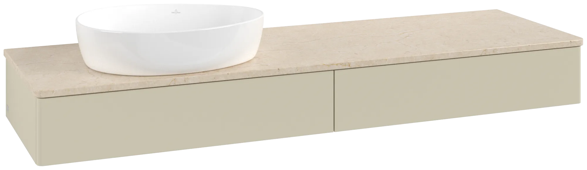 Villeroy & Boch Antao Waschbeckenunterschrank L15_1 1600x190x500mm Silk Grey Matt Lacquer / Botticino