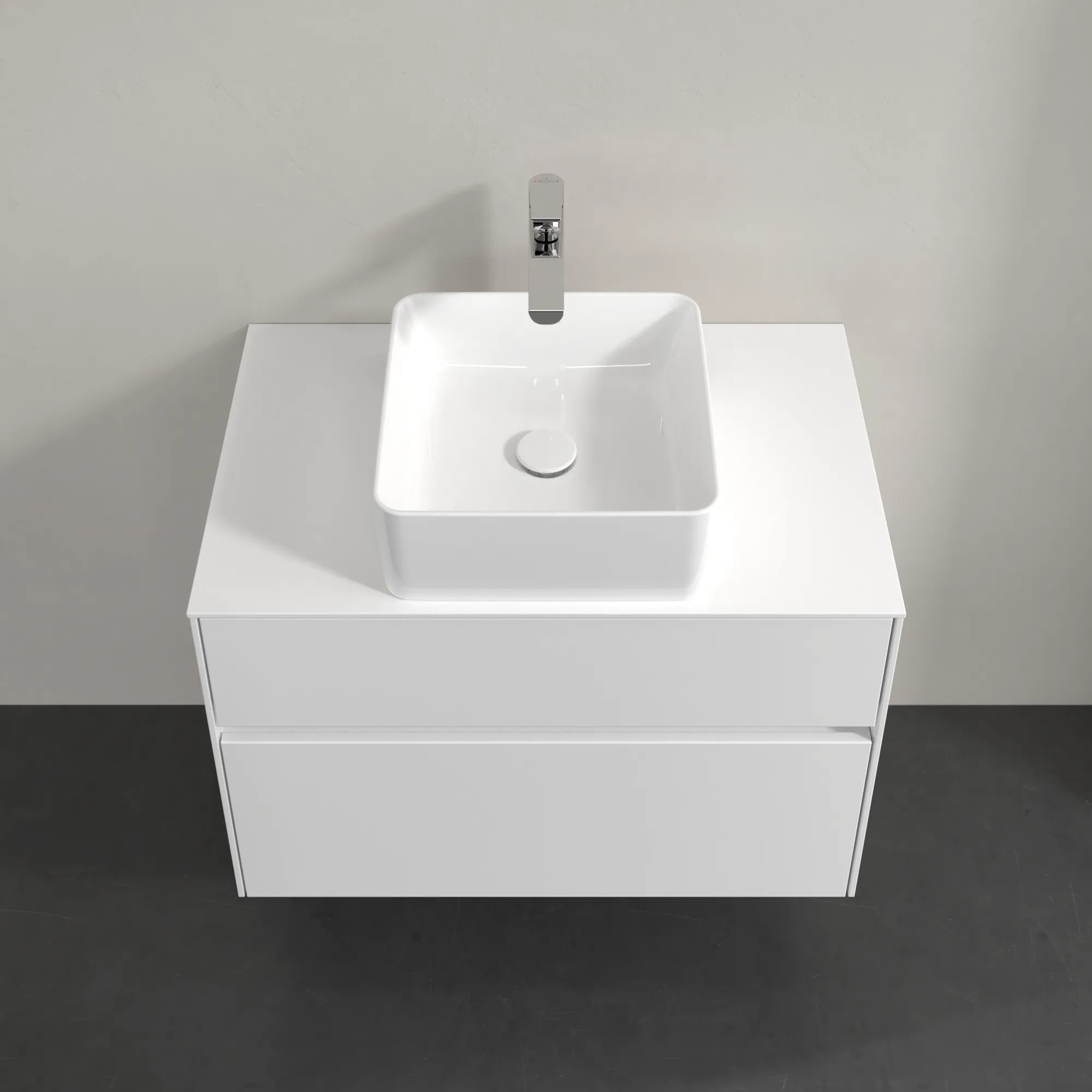 Villeroy & Boch Waschtischunterschrank „Collaro“ 800 × 548 × 500 mm Glossy White, ohne Beleuchtung, für Becken mittig