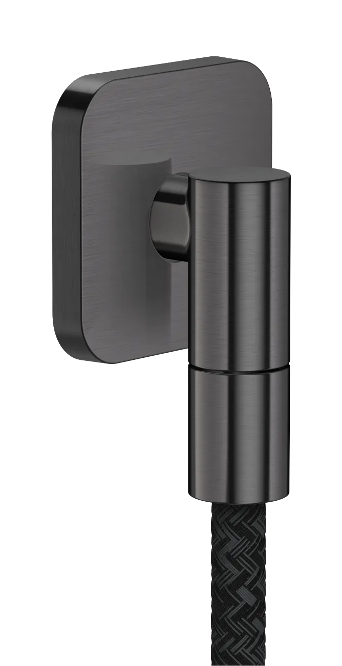 Hansgrohe AXOR Wall outlet Fine Wandanschluss softsquare Brushed Black Chrome, maximale Durchflussmenge 25 l/min bei 3 bar, Metall-Anschlusswinkel und Rosette, G 1/2" BBC Hansgrohe AXOR Wall outlet Fine Wandanschluss softsquare Brushed Black Chrome, maximale Durchflussmenge 25 l/min bei 3 bar, Metall-Anschlusswinkel und Rosette, G 1/2" BBC