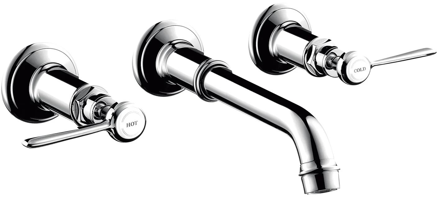 Hansgrohe AXOR Montreux 3-Loch Waschtischarmatur Unterputz, Chrom, Ausladung 225 mm, Hebelgriff, Normalstrahl, max. Durchfluss 5 l/min Hansgrohe AXOR Montreux 3-Loch Waschtischarmatur Unterputz, Chrom, Ausladung 225 mm, Hebelgriff, Normalstrahl, max. Durchfluss 5 l/min