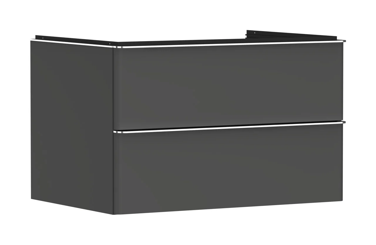 Hansgrohe Xelu Q Waschtischunterschrank Diamantgrau Matt, 780x540 mm, 2 Schubkästen, verchromte Griffe, SoftClose, vormontiert