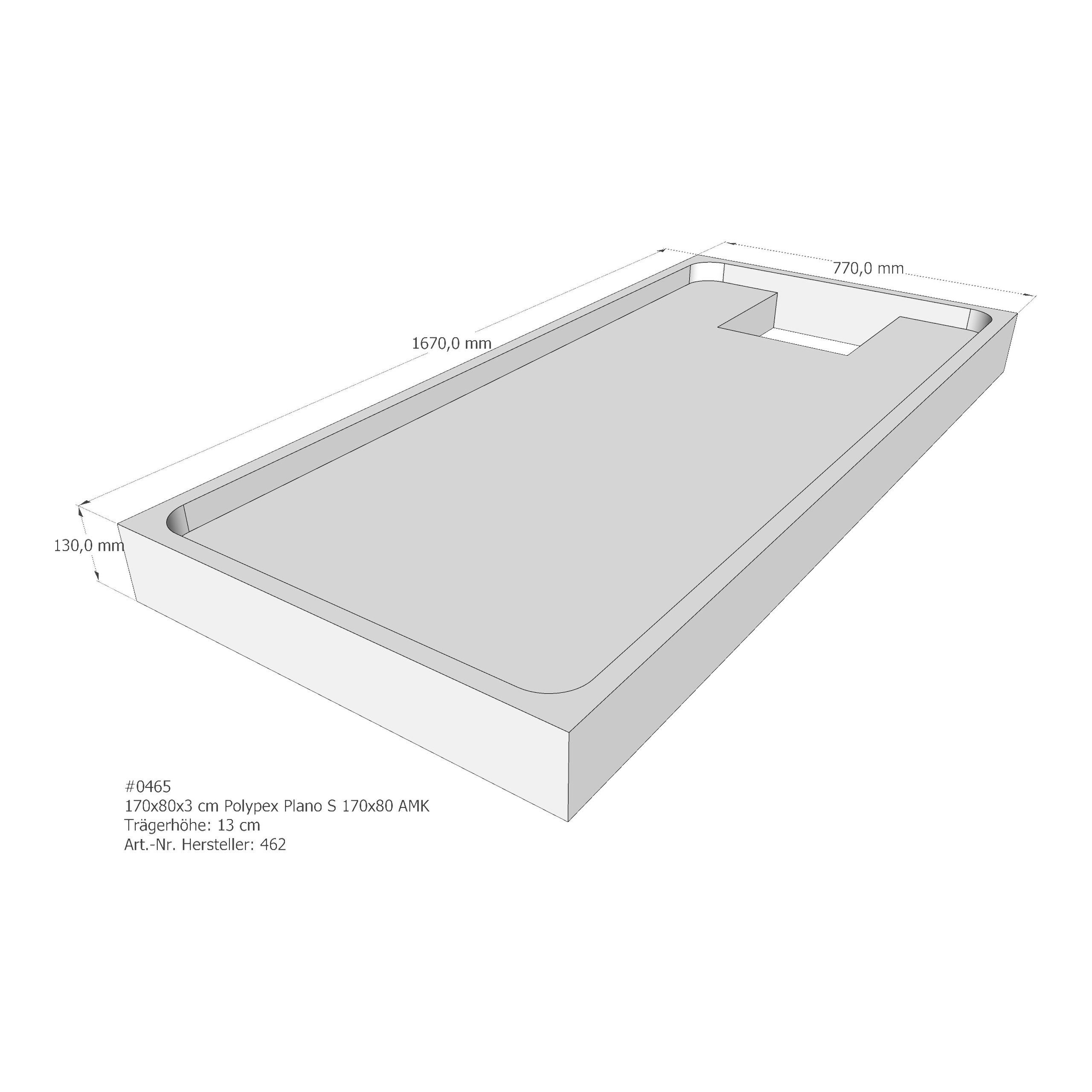 Duschwannenträger für Polypex Plano S 170x80 170 × 80 × 3 cm