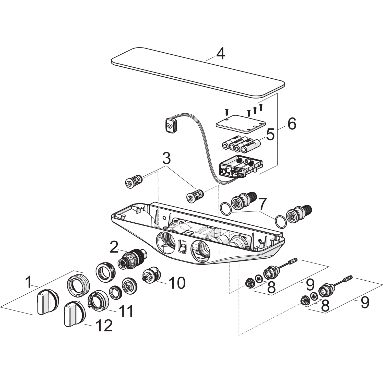 HA Regenbrause-Duscharmatur HANSAEMOTION Wellfit 5865 3-strahlig 6 V DN15