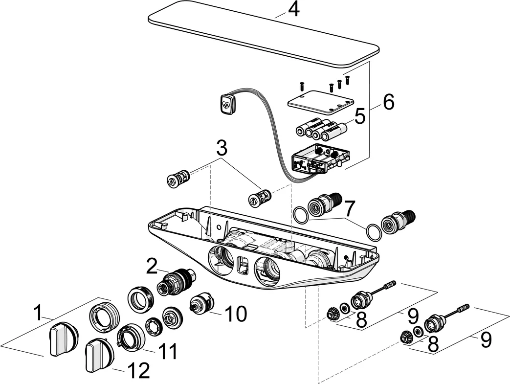 Regenbrause-Duscharmatur HansaEMOTION Wellfit 5865 3-strahlig 6 V DN15 Regenbrause-Duscharmatur HansaEMOTION Wellfit 5865 3-strahlig 6 V DN15