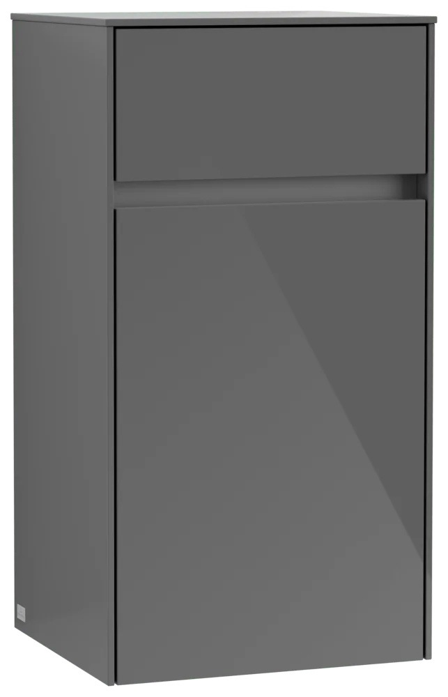 Villeroy & Boch Collaro Seitenschrank C03201, 404x748x349mm, 1 Tür, 1 Schublade, Anschlag links, Glossy Grey Villeroy & Boch Collaro Seitenschrank C03201, 404x748x349mm, 1 Tür, 1 Schublade, Anschlag links, Glossy Grey