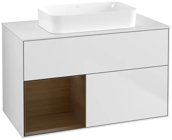 Villeroy & Boch Waschtischunterschrank „Finion“ für Schrankwaschtisch 1000 × 603 × 501 mm White Matt Lacquer, ohne Hahnlochbohrung, für Becken mittig Villeroy & Boch Waschtischunterschrank „Finion“ für Schrankwaschtisch 1000 × 603 × 501 mm White Matt Lacquer, ohne Hahnlochbohrung, für Becken mittig