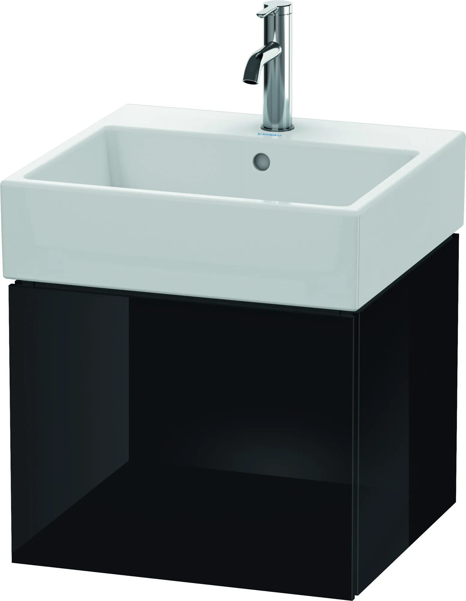 Duravit Waschtischunterschrank wandhängend „L-Cube“ 48,4 × 39,4 × 45,9 cm Schwarz Hochglanz Duravit Waschtischunterschrank wandhängend „L-Cube“ 48,4 × 39,4 × 45,9 cm Schwarz Hochglanz