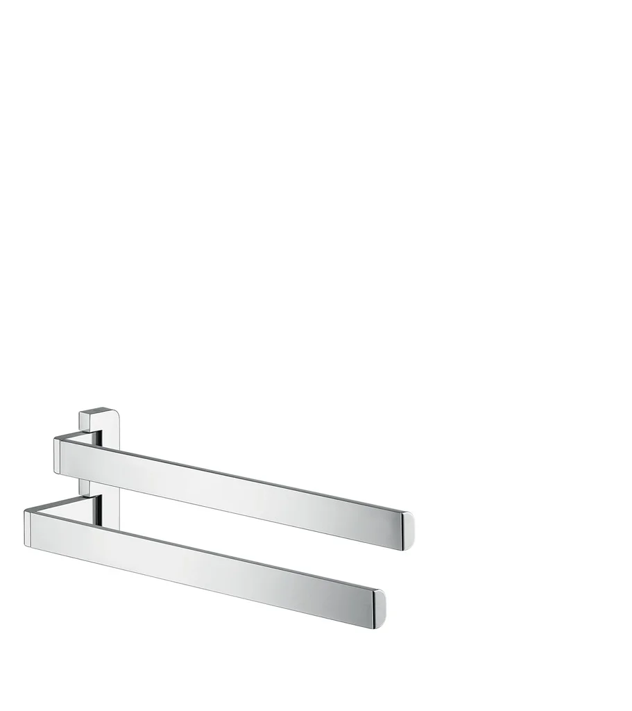 Hansgrohe AXOR Universal Softsquare Handtuchhalter zweiarmig, Chrom, 409 mm Länge, schwenkbar, verdeckte Befestigung