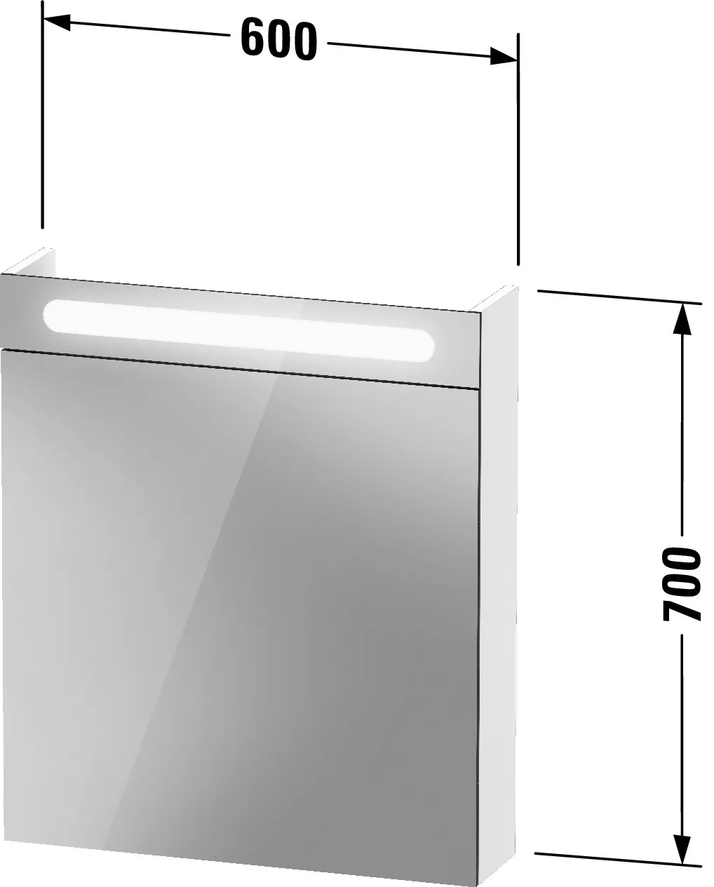 Duravit Spiegelschrank „No.1“ 60 × 70 × 14,8 cm