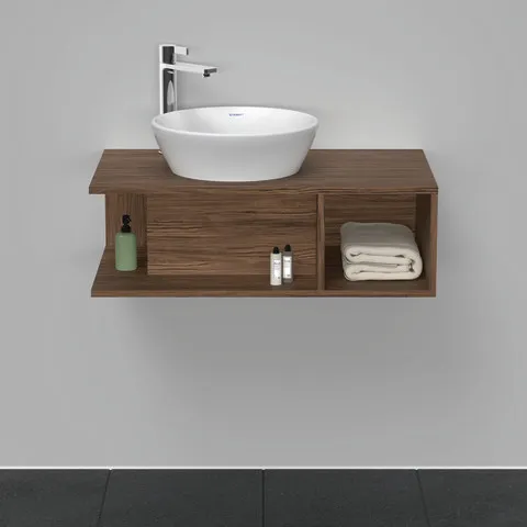 Duravit Waschtischunterschrank wandhängend „D-Neo“ 80 × 26 × 48 cm Nussbaum Dunkel