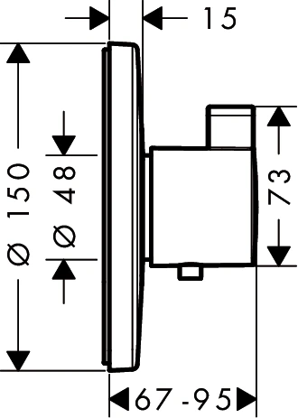 Thermostat Unterputz Ecostat S Highflow Fertigset chrom