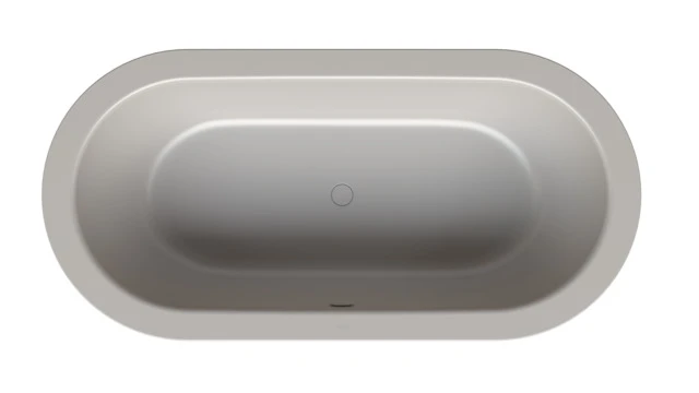 Bette Starlet Oval Silhouette Badewanne, freistehend, 1950 x 950 mm, Dust, glasierter Titan-Stahl, 2-Sitzer, Randhöhe 575 mm