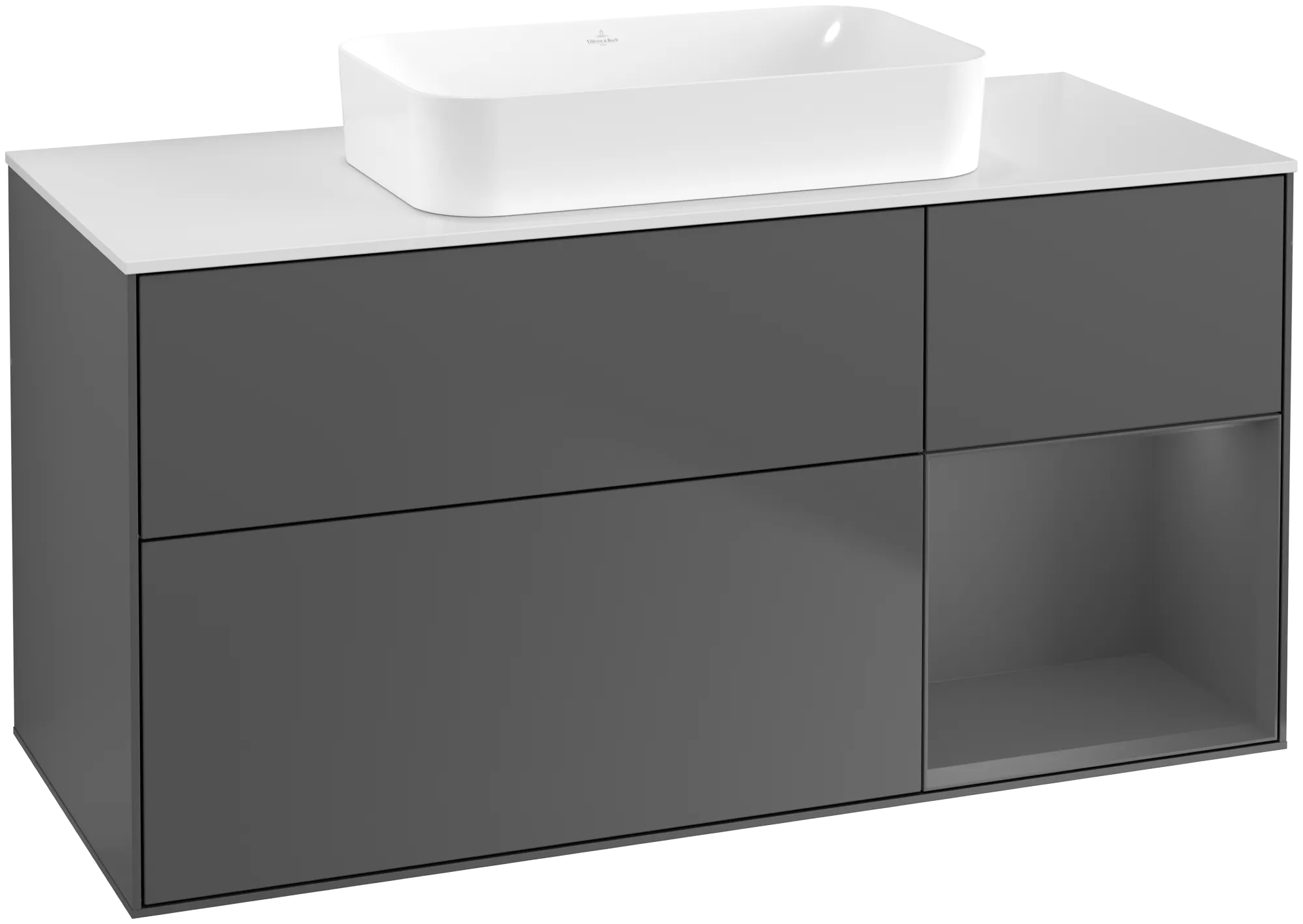 Villeroy & Boch Finion Waschbeckenunterschrank F71 1200x603x501mm Anthrazit Matt/Lack Weiss matt