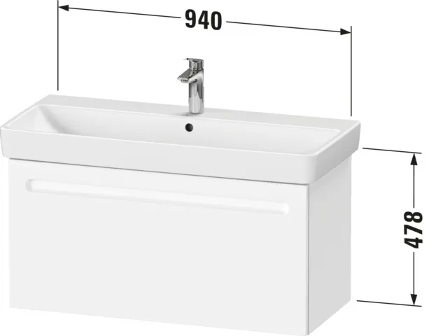 Duravit Waschtischunterschrank wandhängend „No.1“ 94 × 47,8 × 42,6 cm in Graphit Matt Duravit Waschtischunterschrank wandhängend „No.1“ 94 × 47,8 × 42,6 cm in Graphit Matt