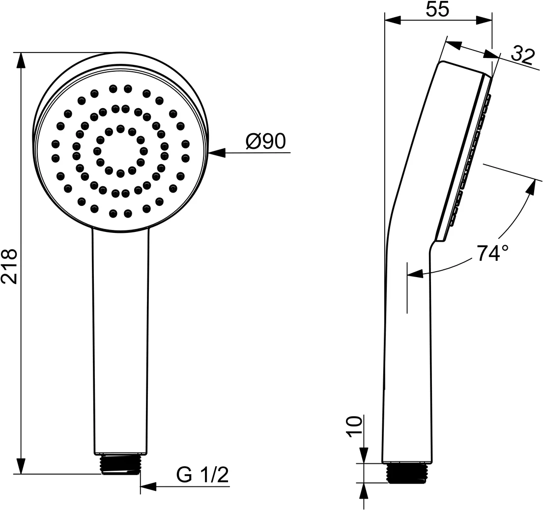 HansaBASIC Handbrause HansaBASIC 5561 1-strahlig Chrom