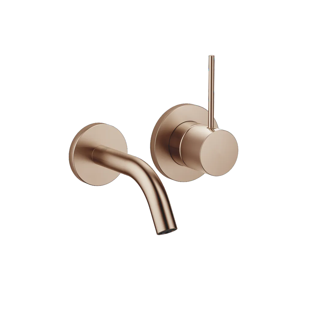 Dornbracht META META SLIM Waschtisch-Wand-Einhandbatterie ohne Ablaufgarnitur - Bronze gebürstet, Ausladung 125 mm Dornbracht META META SLIM Waschtisch-Wand-Einhandbatterie ohne Ablaufgarnitur - Bronze gebürstet, Ausladung 125 mm