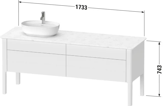 Duravit Waschtischunterschrank bodenstehend „Luv“ 173,3 × 74,3 × 57 cm Steingrau Seidenmatt Duravit Waschtischunterschrank bodenstehend „Luv“ 173,3 × 74,3 × 57 cm Steingrau Seidenmatt