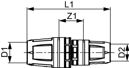 TECElogo-Push Kupplung reduziert Dimension 40 × 32, PPSU