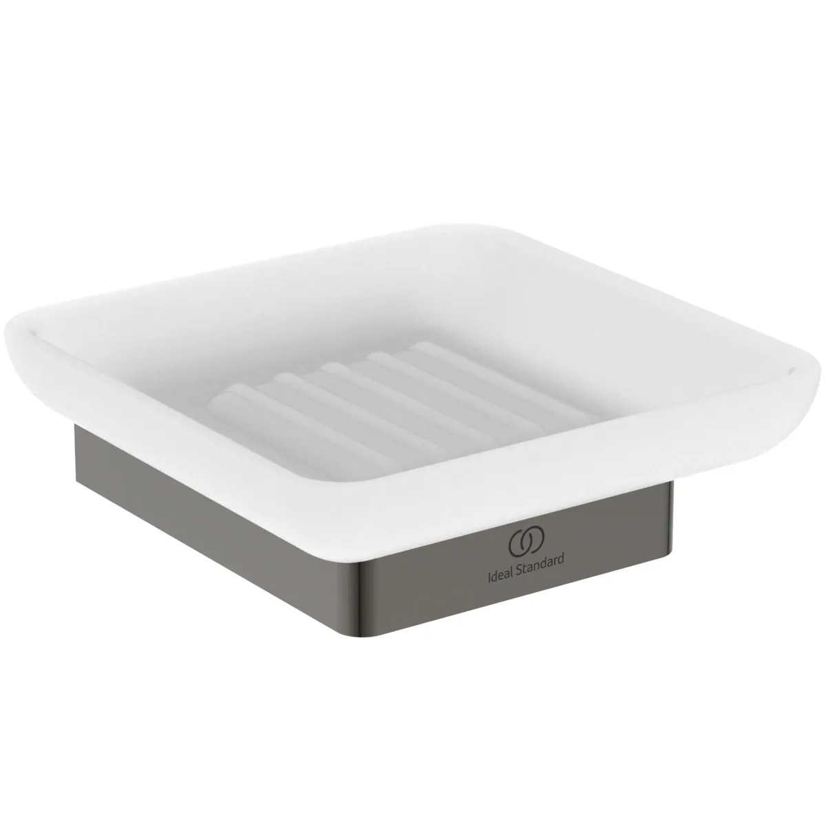 Ideal Standard Conca Cube Seifenschale Magnetic Grey, eckig, herausnehmbar, 105x105x38 mm