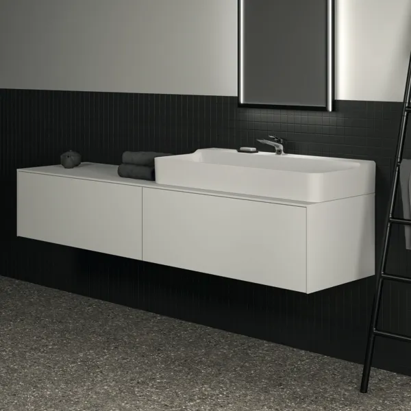 Ideal Standard Waschtischunterschrank „Conca“ 198,7 × 37 × 50,5 cm Weiß matt lackiert Ideal Standard Waschtischunterschrank „Conca“ 198,7 × 37 × 50,5 cm Weiß matt lackiert
